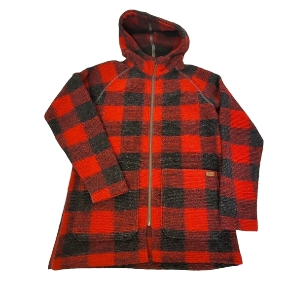 Woolrich Wool Plaid Zipper Jacket with Hood. - Picture 1 of 11